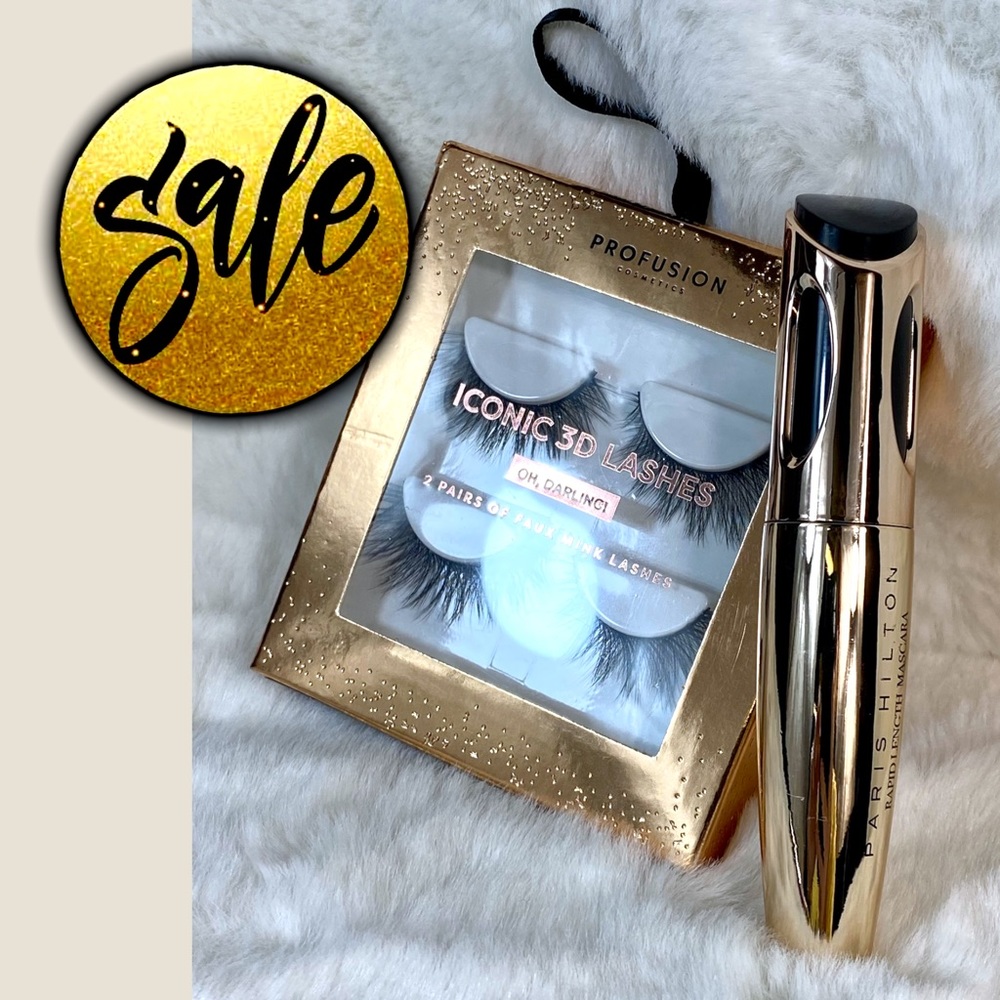 Profusion set of two NIB falsies lashes with BONUS mascara black glam makeup set